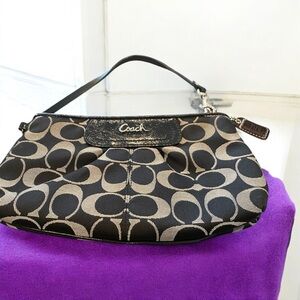 Coach Brown and Black Signature Bag